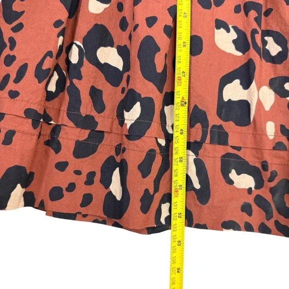 Anthropologie Maeve Somerset Leopard Maxi Dress Brown Smocked Waist Pockets Sml. - Picture 13 of 15